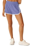 Beyond Yoga Go Retro Shorts In Periwinkle Cloud/ True White