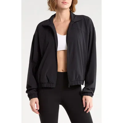 Beyond Yoga Go Retro Track Jacket In Black