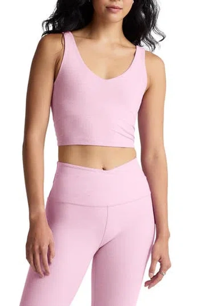 Beyond Yoga Good Day Space Dye Crop Tank In Frosty Pink Heather