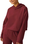 Beyond Yoga Happiness Crop Hoodie In California Merlot