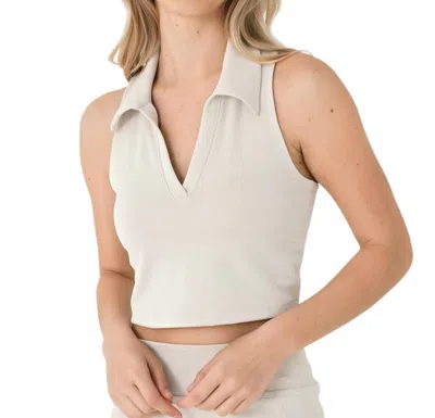 Beyond Yoga Heather Rib Prep Cropped Tank Top In Cream Heather In Multi