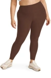 Beyond Yoga High Waist Midi Leggings In Bold Mocha Heather