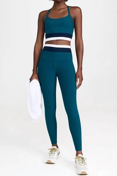 Beyond Yoga Horizon Colorblock High Cropped Tank Top In Majestic Blue Tri-color