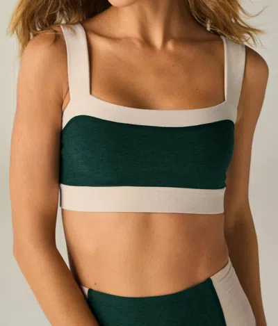 Beyond Yoga Horizon Colorblock Sports Bra In Dark Spruce In Multi
