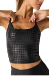 Beyond Yoga Slim Racerback High Cropped Tank In Houndstooth Black In Black