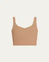 Beyond Yoga Impulse Cropped Tank Top In Desert Sand