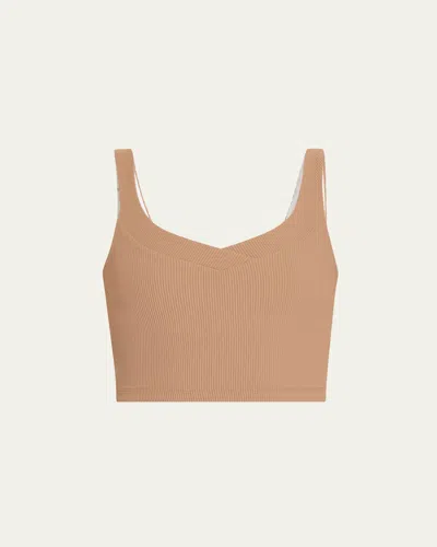 Beyond Yoga Impulse Cropped Tank Top In Desert Sand