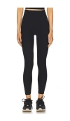 Beyond Yoga Caught In The Midi High-waist Space-dye Leggings In Black
