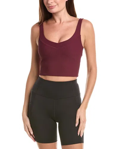 Beyond Yoga Impulse Ribbed Cropped Tank In Yellow
