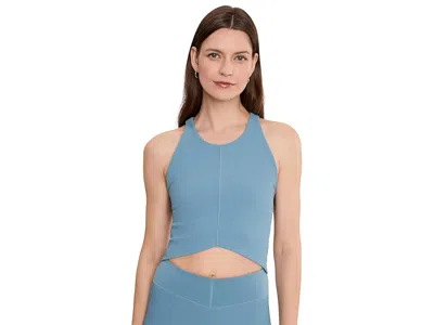 Beyond Yoga Impulse Ribbed High Neck Tank Top In Blue