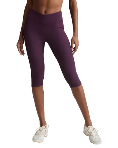 Beyond Yoga Impulse Ribbed V Waist Pedal Pusher 14.25in Legging In Purple