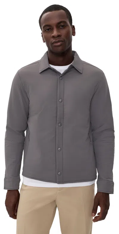 Beyond Yoga In Flight Stretch Woven Shirt Jacket Black Ash In Gray