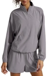 Beyond Yoga In Stride Half Zip Pullover In Grey Sage