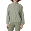 Beyond Yoga In Stride Half Zip Pullover In Grey Sage