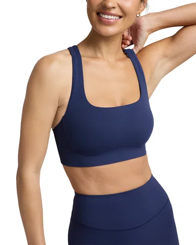 Beyond Yoga In The Zone Scoop Neck Sports Bra In Blue