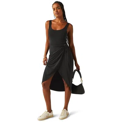 Beyond Yoga Intrigue Midi Dress Women's Black Scoop Neck Sleeveless Gbo4045