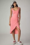 Beyond Yoga Intrigue Twist Knit Midi Dress In Pink