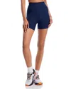 Beyond Yoga Keep Pace Space Dye Bike Shorts In Blue