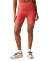 Beyond Yoga Keep Pace Space Dye Bike Shorts In Coral Glow