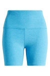 Beyond Yoga Keep Pace Space Dye Bike Shorts In Cali Blue Heather