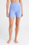 Beyond Yoga Keep Pace Space Dye Bike Shorts In Periwinkle Cloud Heather