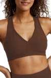 Beyond Yoga Lift Your Spirits Sports Bra In Bold Mocha Heather