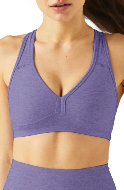 Beyond Yoga Lift Your Spirits Sports Bra In Purple