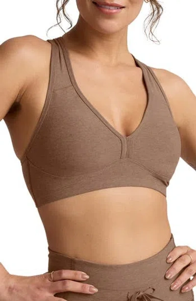 Beyond Yoga Lift Your Spirits Sports Bra In Brown