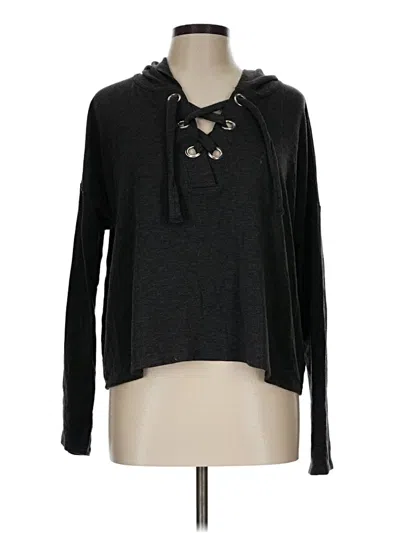 Pre-owned Beyond Yoga Long Sleeve Top Black Keyhole Neckline Tops