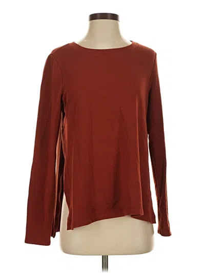 Pre-owned Beyond Yoga Long Sleeve Top Burgundy Crew Neck Tops