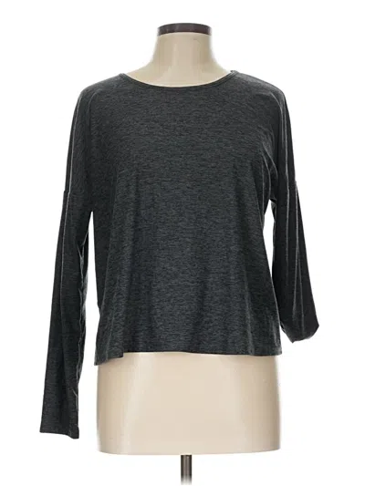 Pre-owned Beyond Yoga Long Sleeve Top Gray Boatneck Tops
