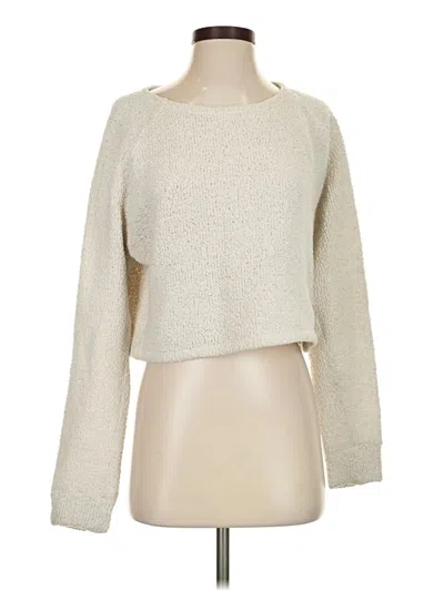 Pre-owned Beyond Yoga Long Sleeve Top Ivory Boatneck Tops