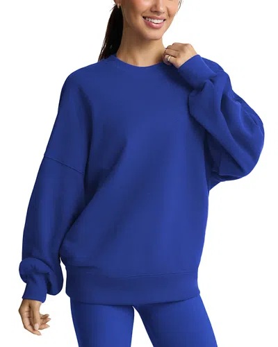 Beyond Yoga Luxe Fleece Crewneck Sweatshirt In Blue