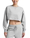 Beyond Yoga Luxe Fleece Cropped Sweatshirt In Gray
