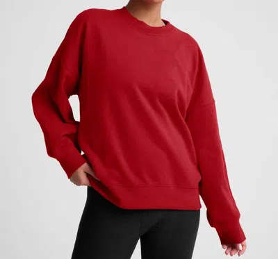 Beyond Yoga Luxe Fleece Oversized Sweatshirt In Holly Red In Multi