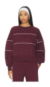 Beyond Yoga Luxe Fleece Piper Oversized Sweatshirt In Burgundy