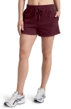 Beyond Yoga Luxe Fleece Sweat Shorts In Burgundy