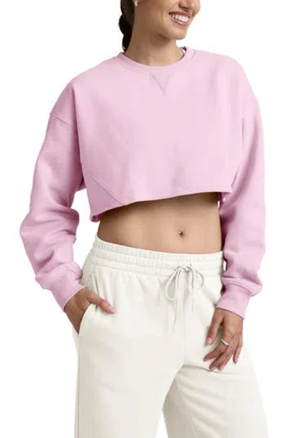 Beyond Yoga Luxefleece Boxy Crop Sweatshirt In Pink