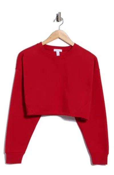 Beyond Yoga Luxefleece Boxy Crop Sweatshirt In Red