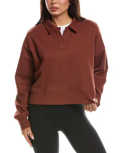 Beyond Yoga Luxefleece Collared Sweatshirt In Burgundy