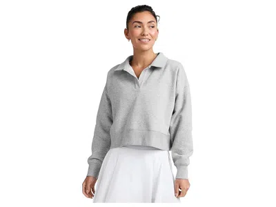 Beyond Yoga Luxefleece Collared Sweatshirt In Gray