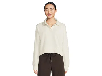 Beyond Yoga Luxefleece Collared Sweatshirt In White