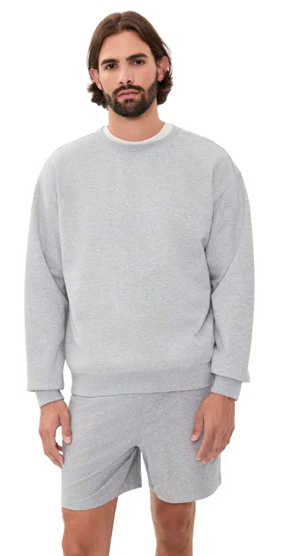 Beyond Yoga Luxefleece Crewneck Pullover Light Heather Gray
