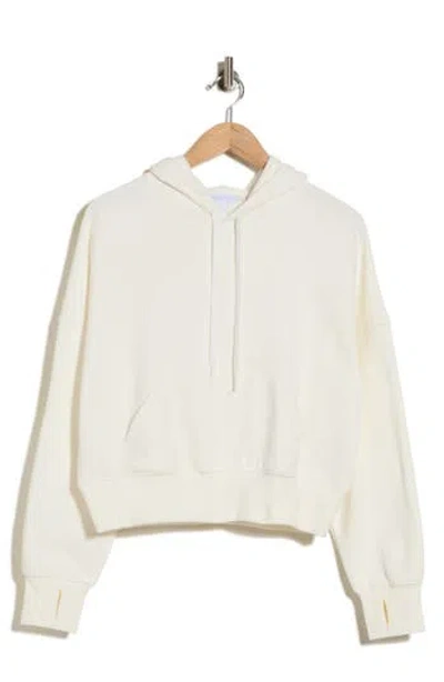 Beyond Yoga Luxefleece Cropped Hoodie In Fresh Snow