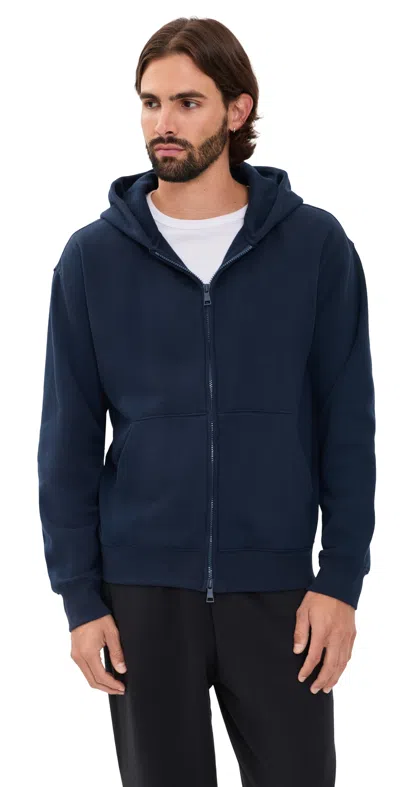 Beyond Yoga Luxefleece Full Zip Hoodie Nocturnal Navy In Blue