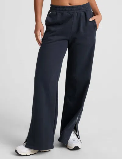 BEYOND YOGA LUXEFLEECE PIPER WIDE LEG PANTS IN NOCTURNAL NAVY