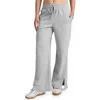 Beyond Yoga Luxefleece Side Slit Wide Leg Pants In Gray