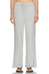 Beyond Yoga Luxefleece Tranquil Slit Wide Leg Pant In Gray