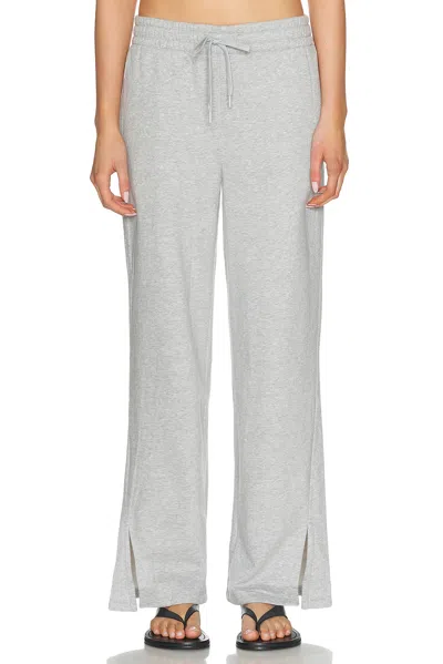 Beyond Yoga Luxefleece Tranquil Slit Wide Leg Pant In Gray