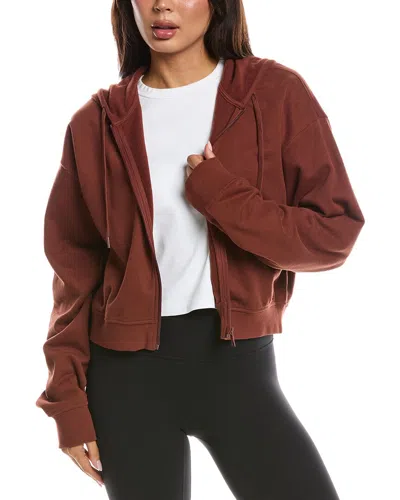 Beyond Yoga Luxefleece Zip Up Hoodie In Brown